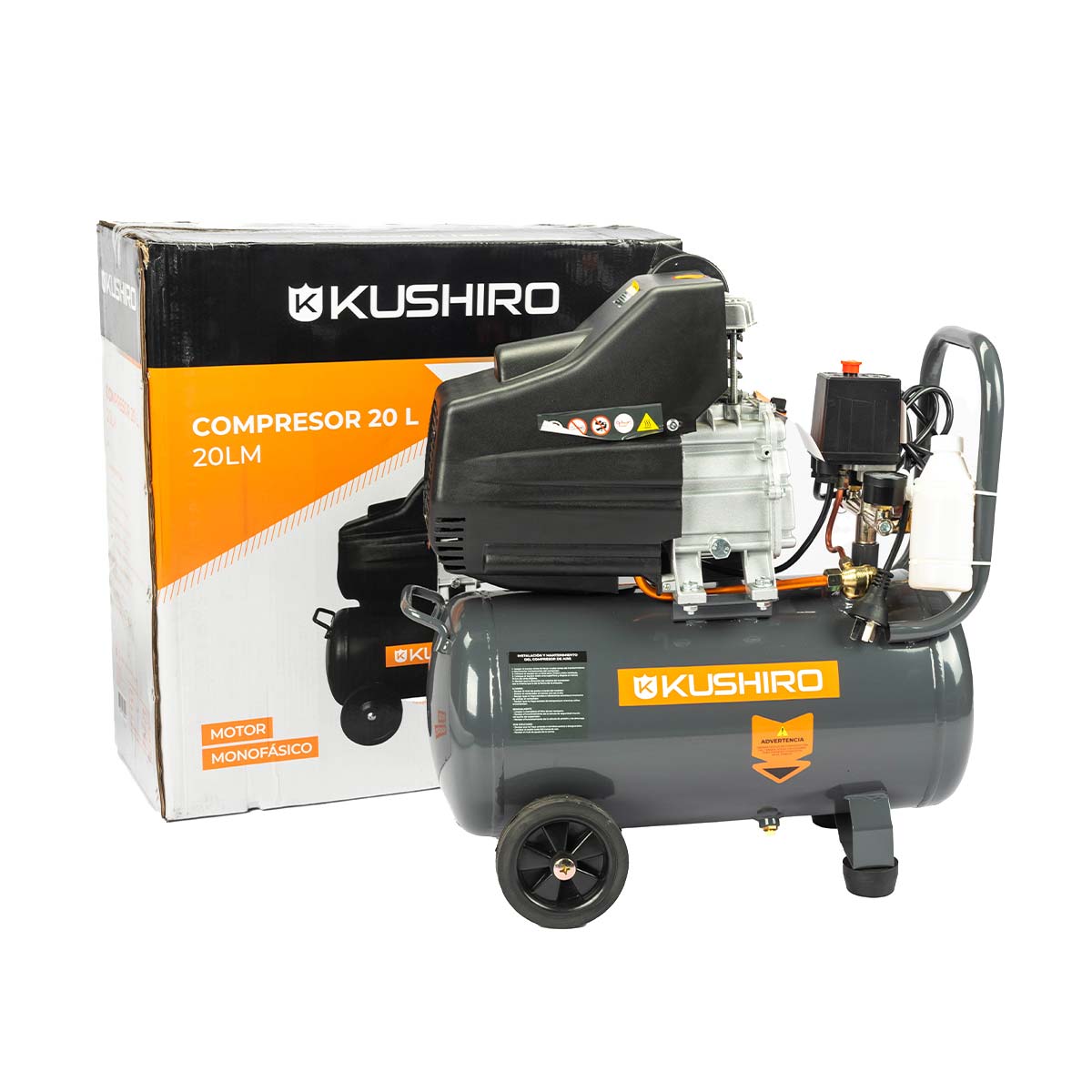 COMPRESOR 2HP 20 LITROS KUSHIRO - Imagen 2