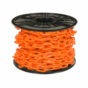 Cadena plástica naranja fluorescente
