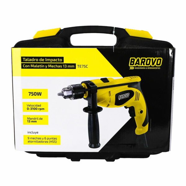 TALADRO DE IMPACTO 13MM 750W CON MALETIN Y MECHAS - Imagen 14
